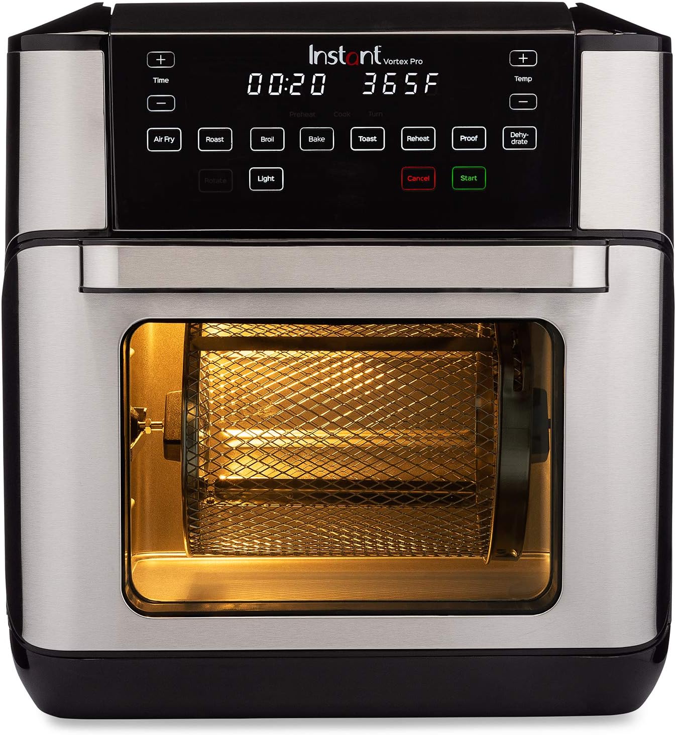 10 Quart Stainless Steel Black Air Fryer P197625