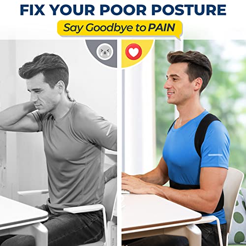 Adjustable Back Brace Posture Corrector (XXL, 45.5"-49" Waist) D422040