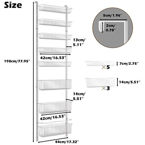 8-Tier Over the Door Metal Pantry Organizer X792