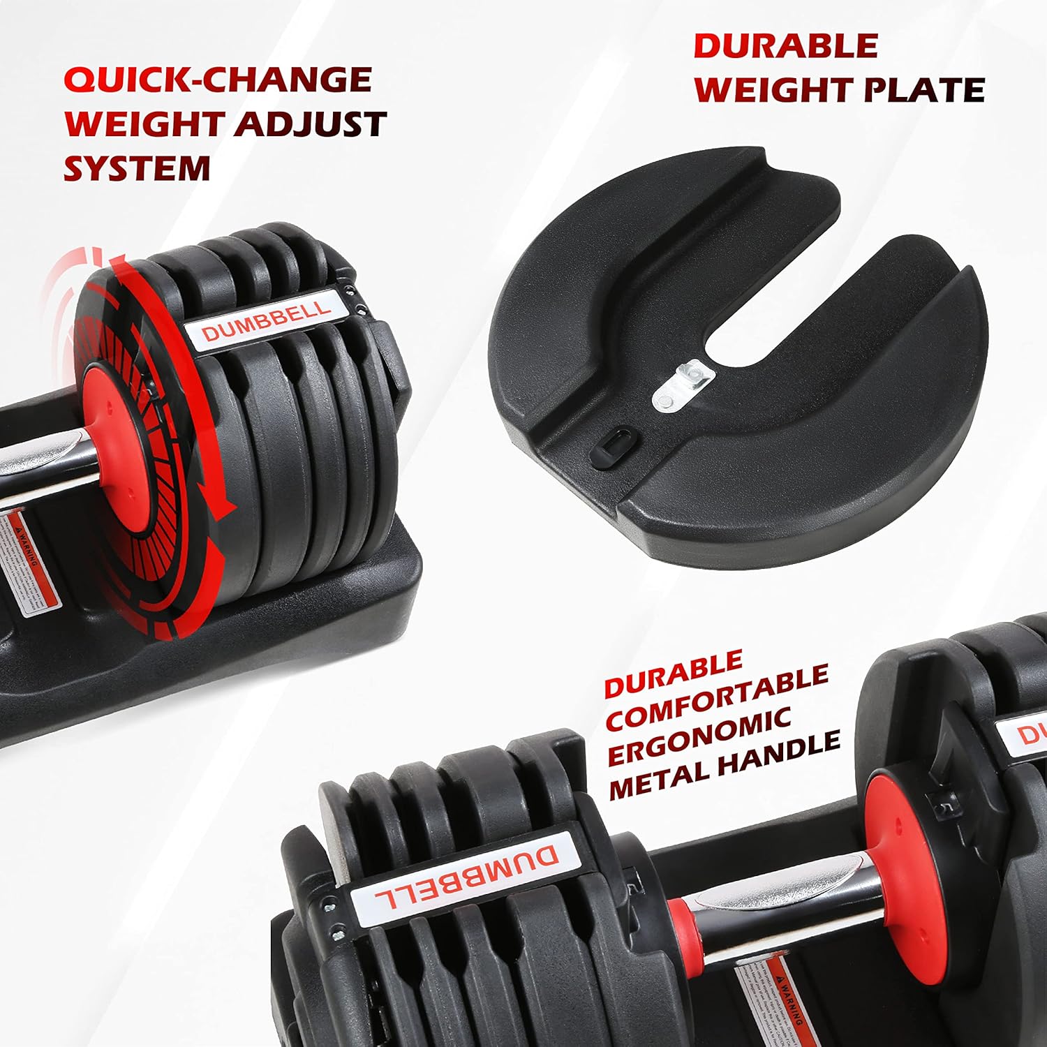Adjustable Dumbbells Set 5.5-55 lbs 15 in 1 L8811