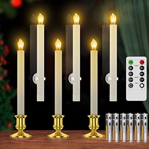 Gold Flameless LED Taper Candles with Remote Controls F145245