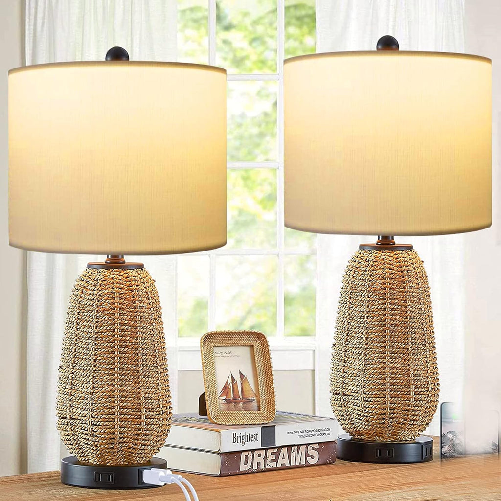 Large White Fabric Linen Lampshade Set of 2 B838
