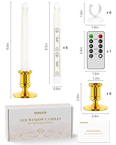 Gold Flameless LED Taper Candles with Remote Controls F145245