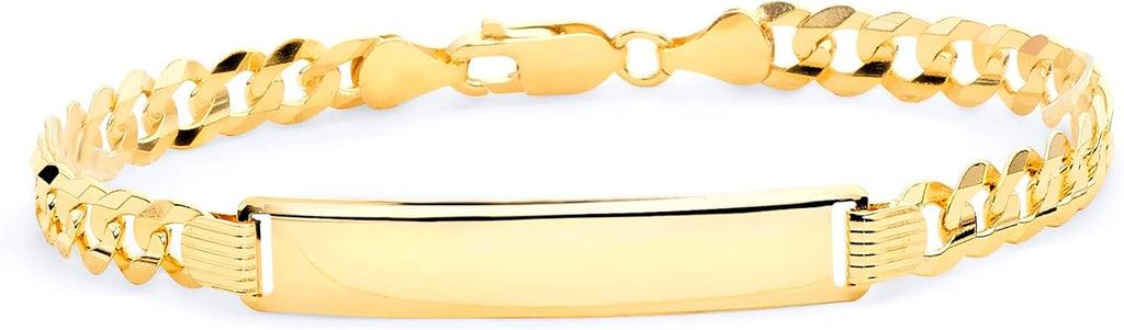 14k Yellow Gold Polished Cuban ID Bracelet 8.5" C963083