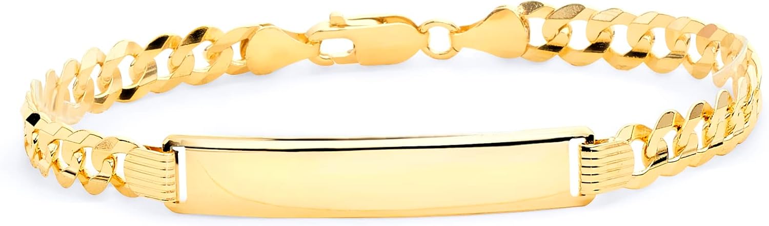 14k Yellow Gold Polished Cuban ID Bracelet 8.5" C963083