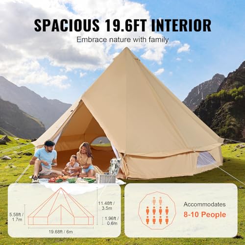 Canvas Bell Tent 6 m Yurt with Stove Jack R36690