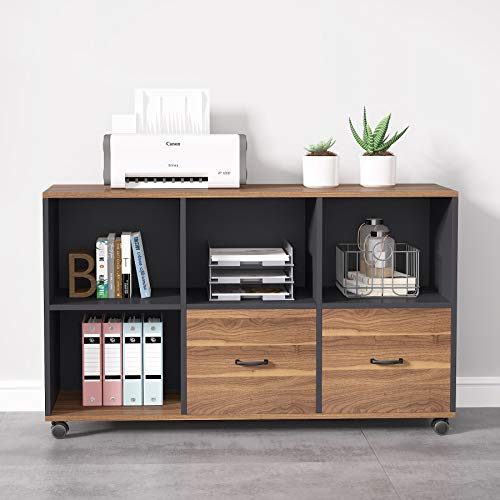 63 inches L-Shaped Computer Desk with File Cabinet and Drawers D630