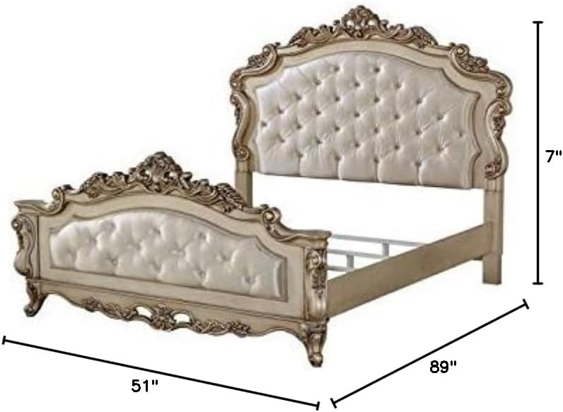 Cream Fabric King Panel Bed N42921