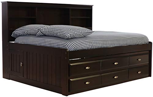 Full Espresso Bookcase Daybed with 6 Drawers B68333