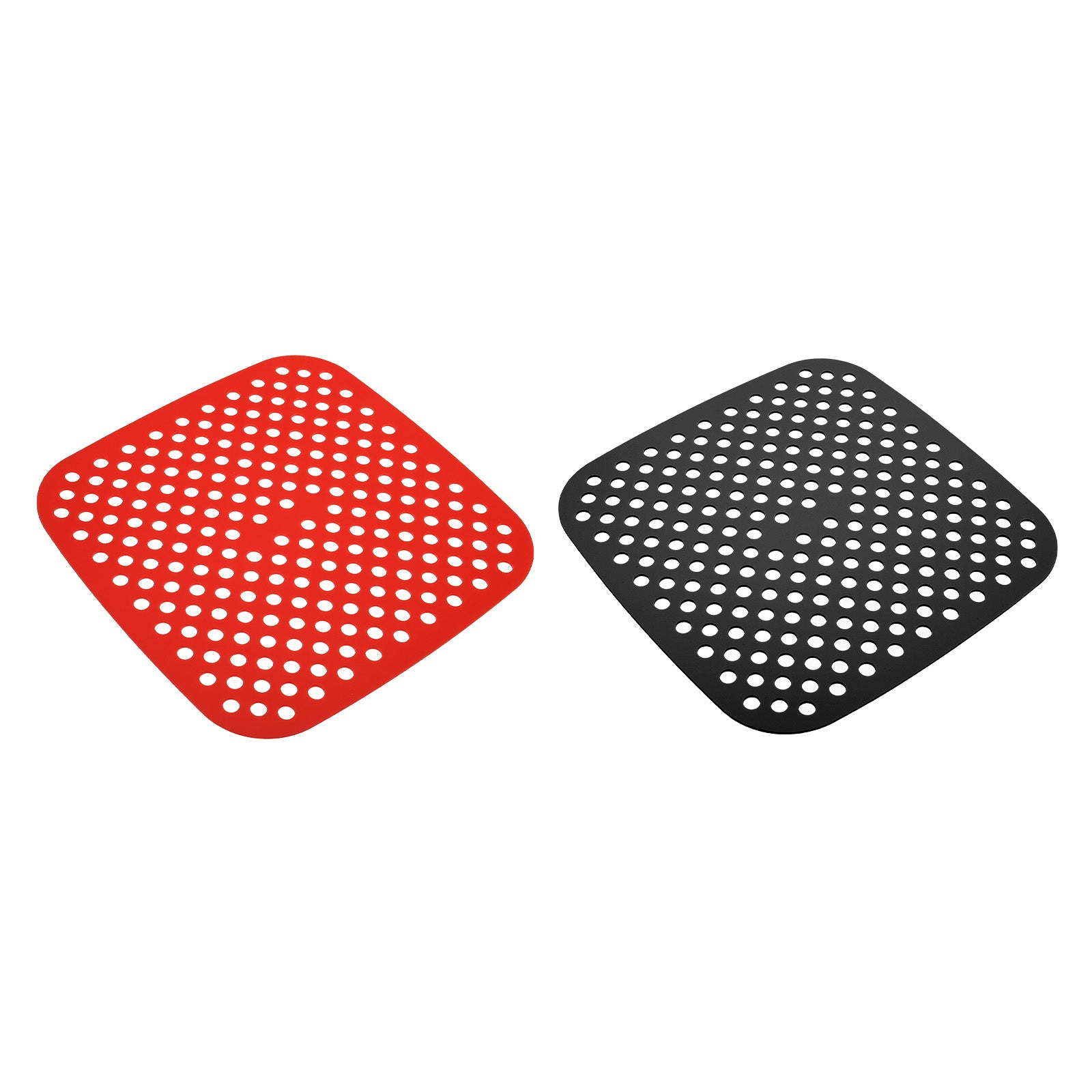 Reusable Silicone Air Fryer Liners 8.5x8.5 Inch Black/Red, Pack of 2 M894076