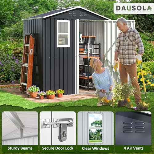 Grey Metal Outdoor Storage Shed E91410