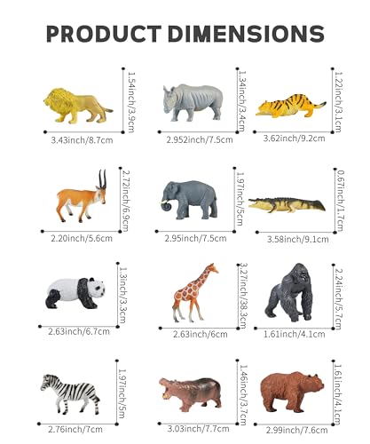 12 PCS Plastic Animal Figurines L812