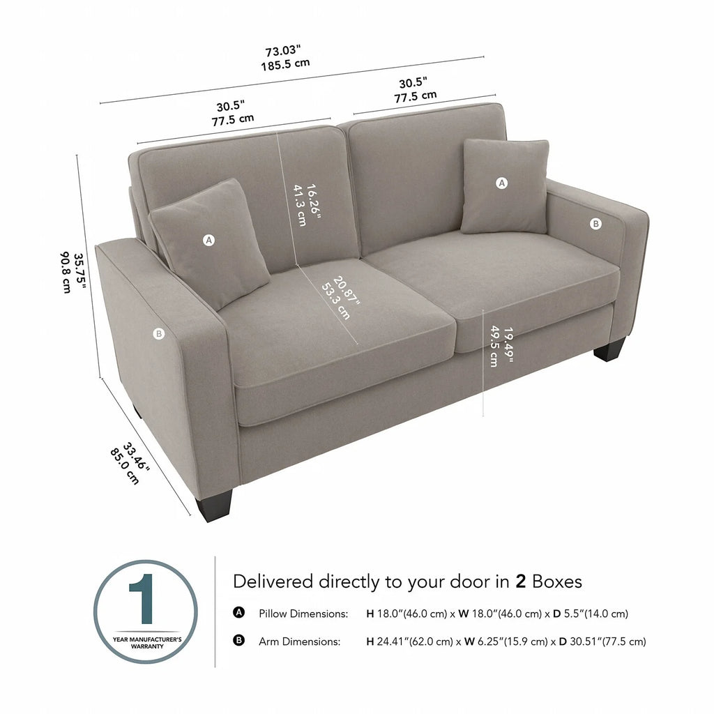 Beige Herringbone Fabric Sofa Z22973