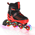 Purple Black Adjustable Kids Light Up Inline Skates Y112308