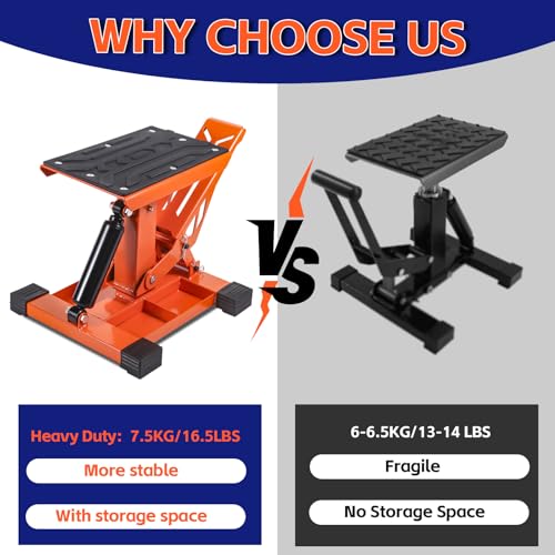 Adjustable Heavy-Duty Motorcycle Jack Stand with Tool Trays D416287