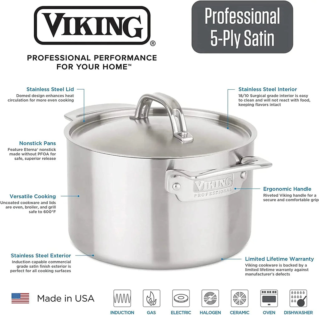 10 Piece 5-Ply Stainless Steel Cookware Set K550