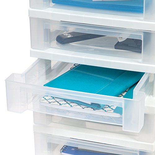 White 10-Drawer Plastic Rolling Cart with Wheels L76870