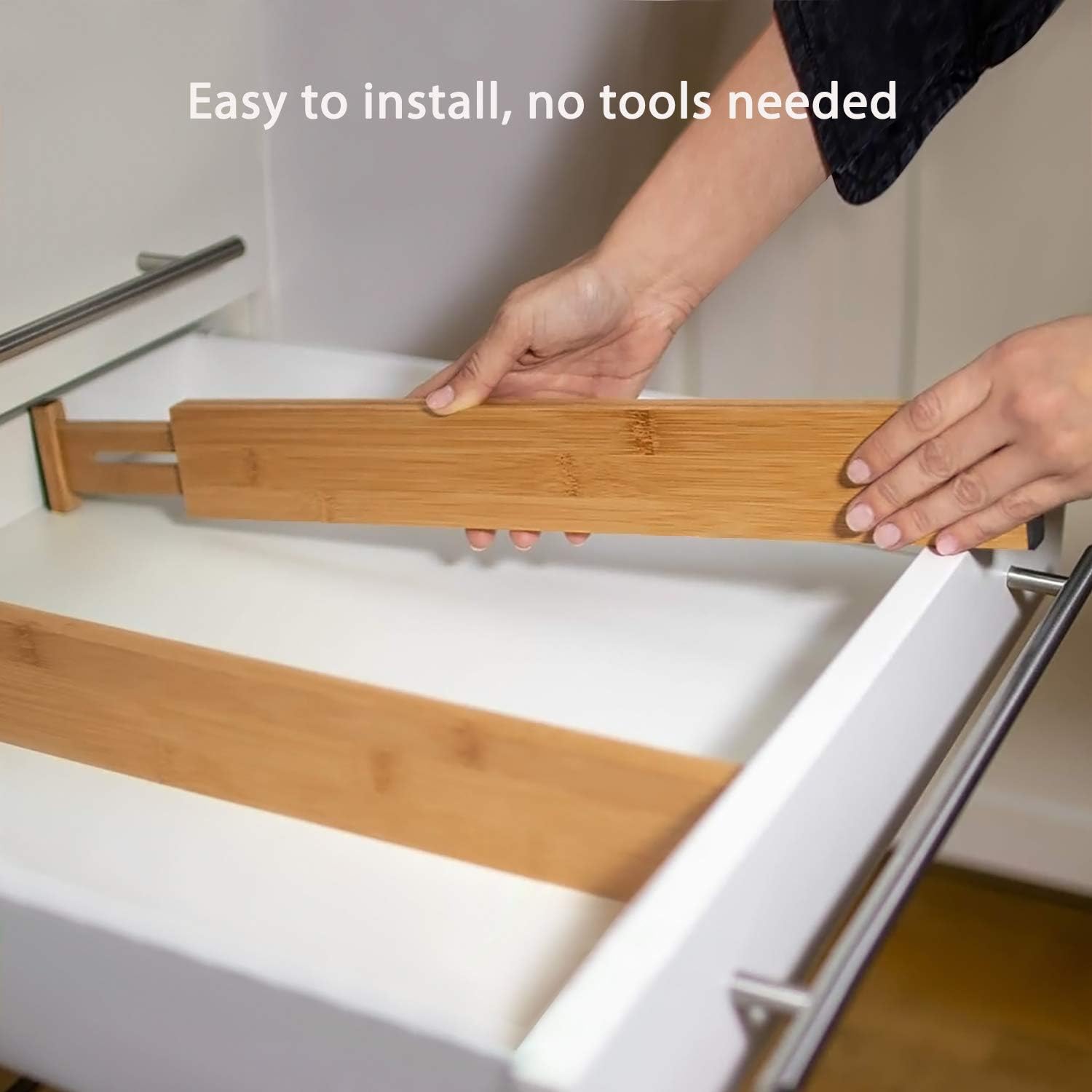 Adjustable Bamboo Drawer Divider 4 Pack W332