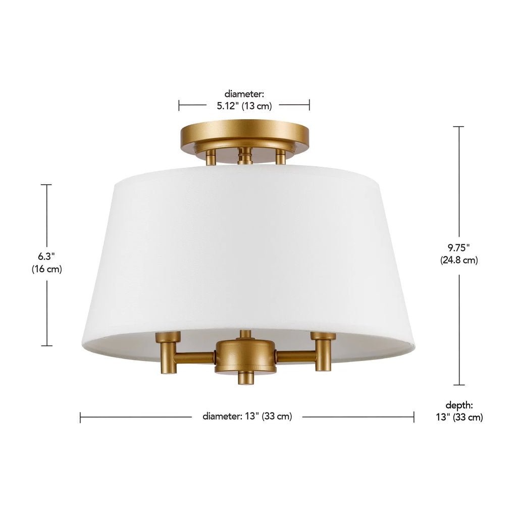 2-Light Flush Mount Burnished Brass T27260