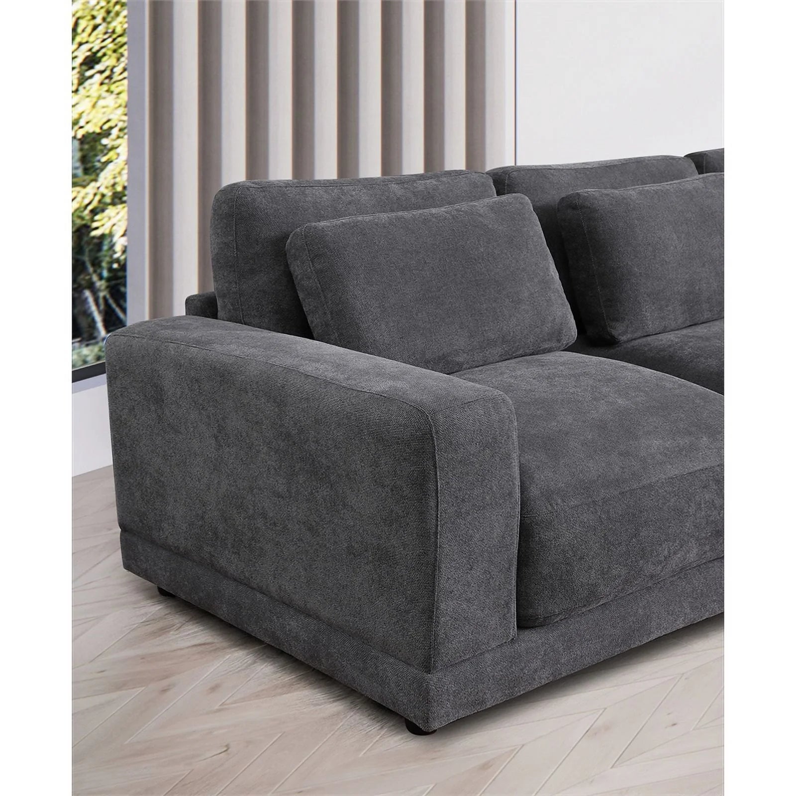 5-Piece Upholstered Fabric Modular Sofa in Dark Gray M164069