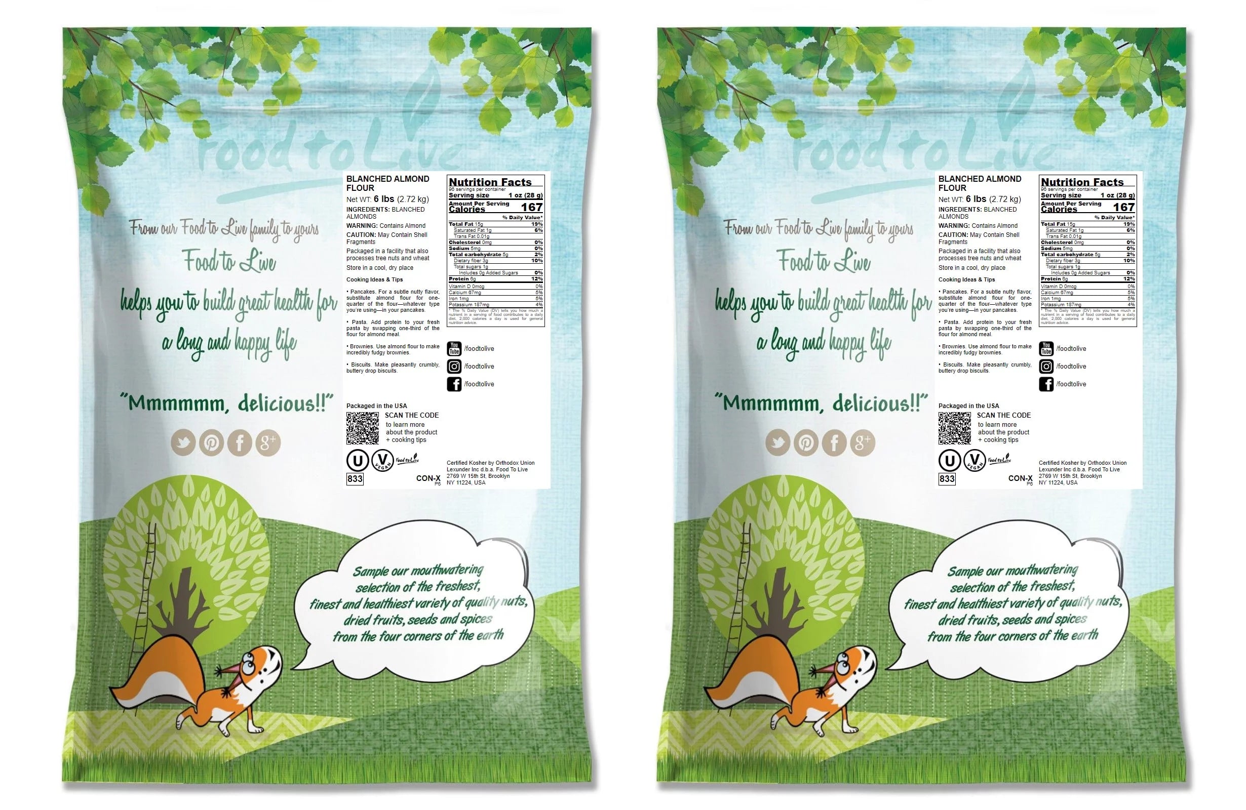 Blanched Almond Flour, 12 Pounds O762321