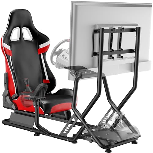 Racing Simulator Cockpit with Monitor Mount and Seat Q880934