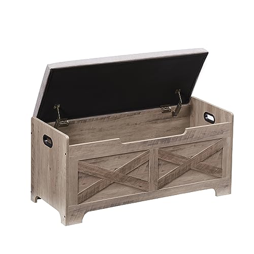 Storage Chest with Safety Hinge Wooden Shoe Bench Y567