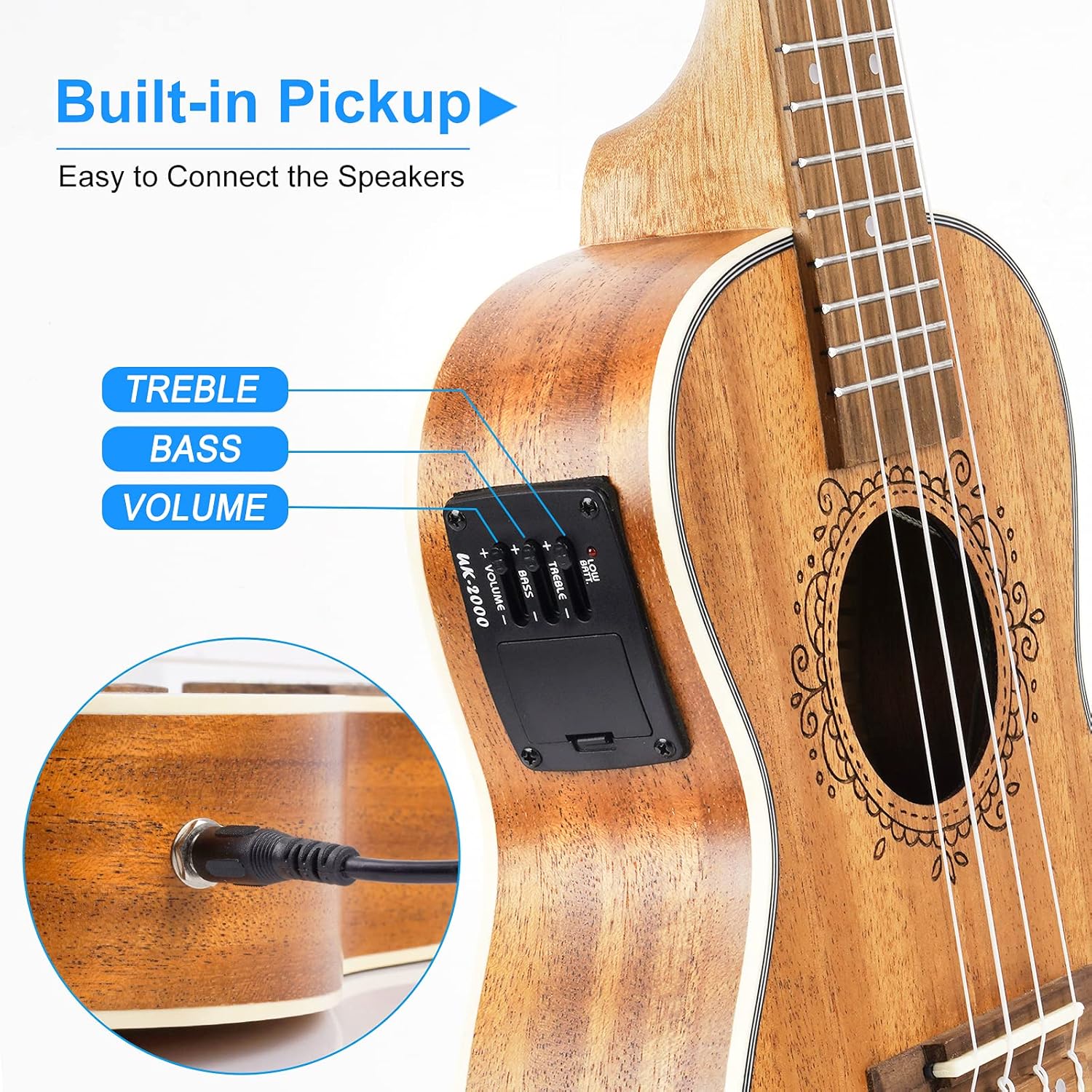 Mahogany 23 inch Concert Ukulele and Electric Acoustic Tenor Ukulele Bundle H142595