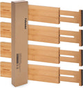 Adjustable Bamboo Drawer Divider 4 Pack W332