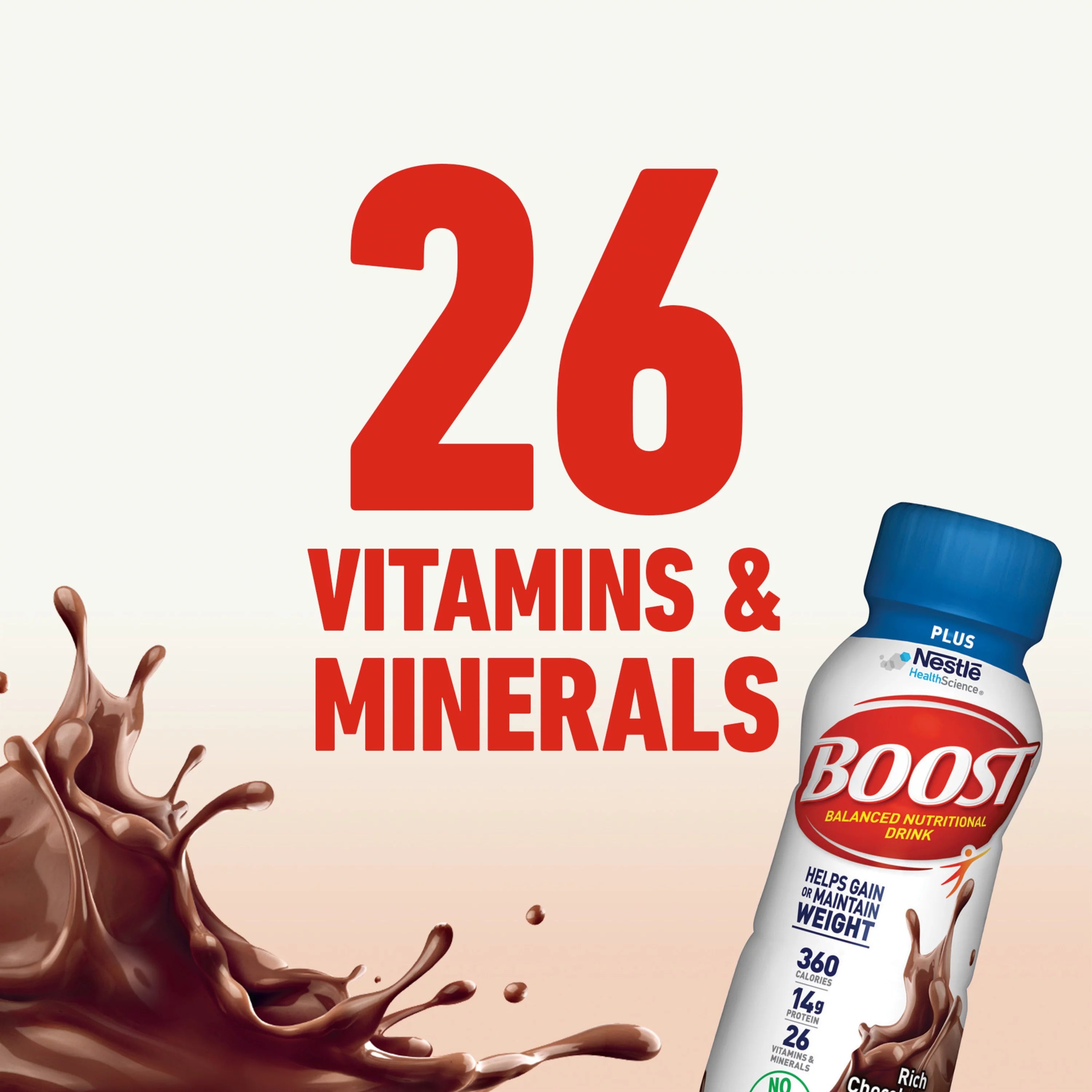 Rich Chocolate Nutritional Drink, 14g Protein, 12-8 fl oz Bottles V7212