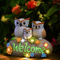 Solar Garden Decor Turtle Figurine with Welcome Sign B753
