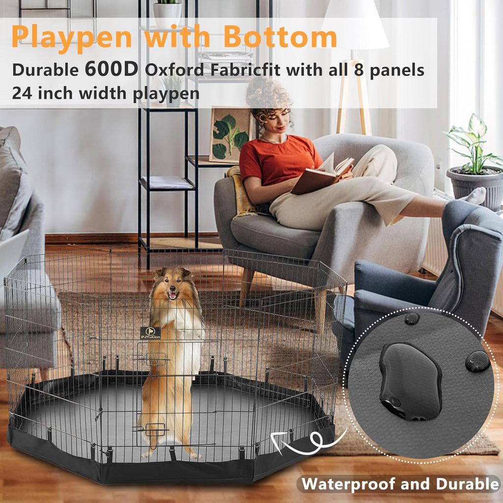 8 Panel 24" W x 36" H Foldable Metal Pet Playpen with Door H522