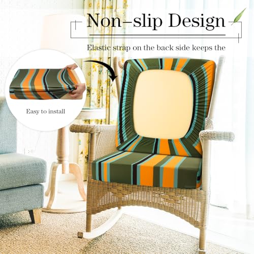 8 Pcs Patio Stretch Sofa Cushion Cover (Blue Red Green) L42266