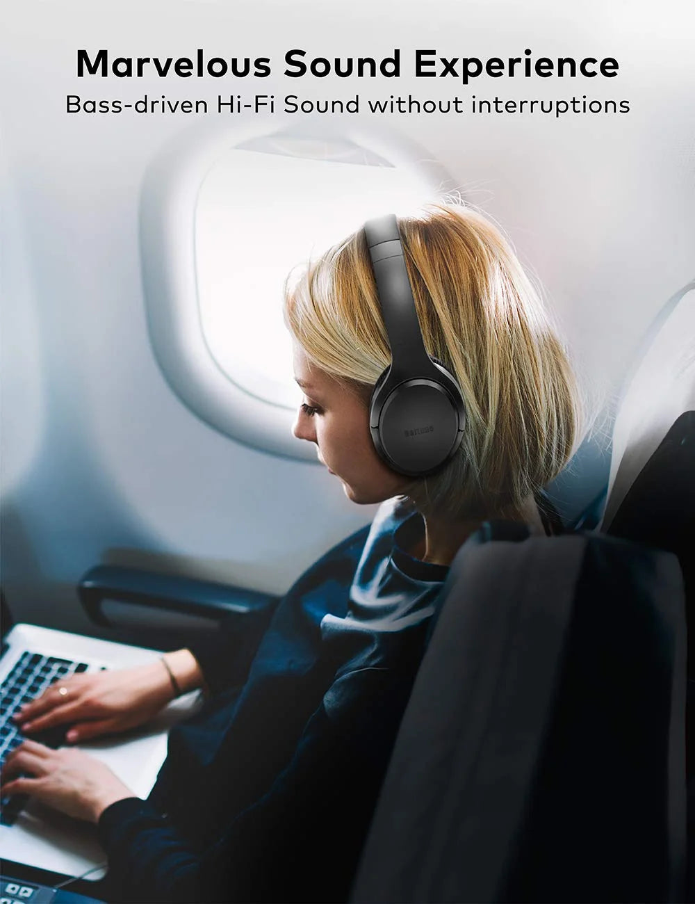 Bluetooth Wireless Active Noise Cancelling Headphones V3826