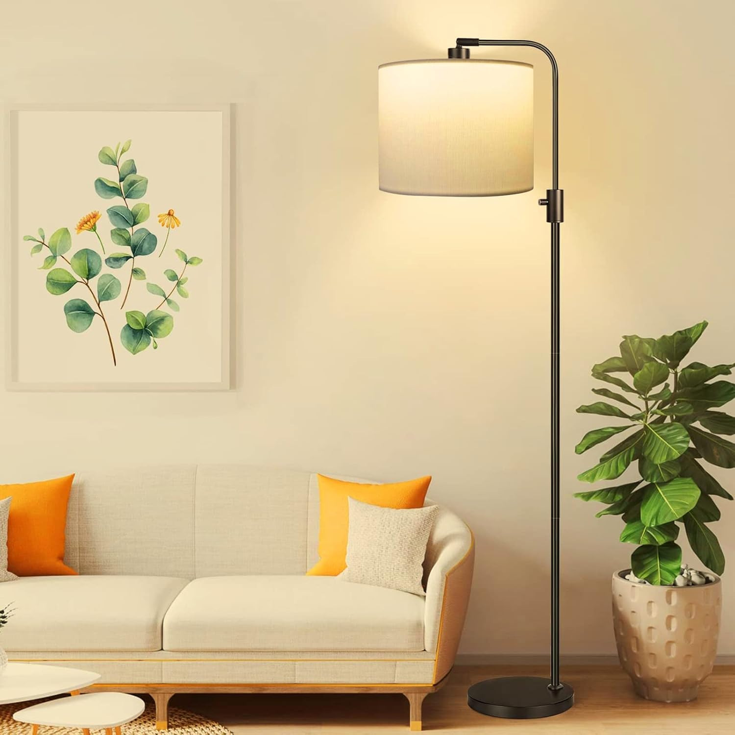 Large White Fabric Linen Lampshade Set of 2 B838