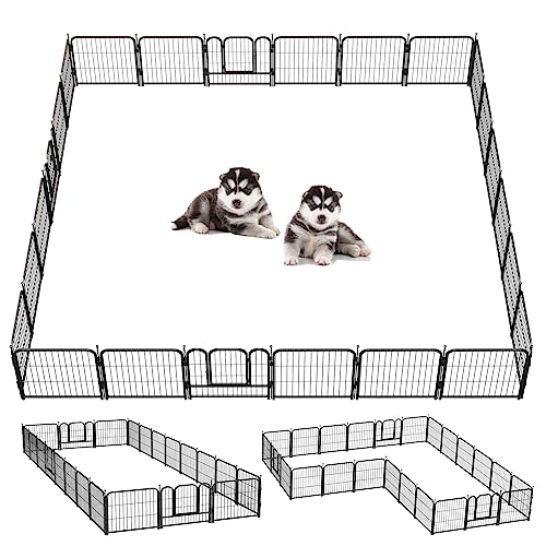 Silver Gray 8 Panels 32 inch Heavy Duty Folding Dog Playpen with Door Z17138