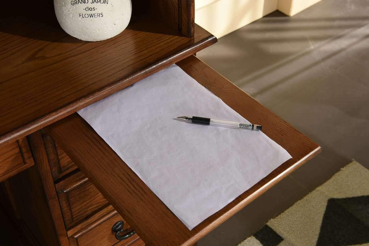 54 Inch Solid Oak Wood Roll Top Desk K680740