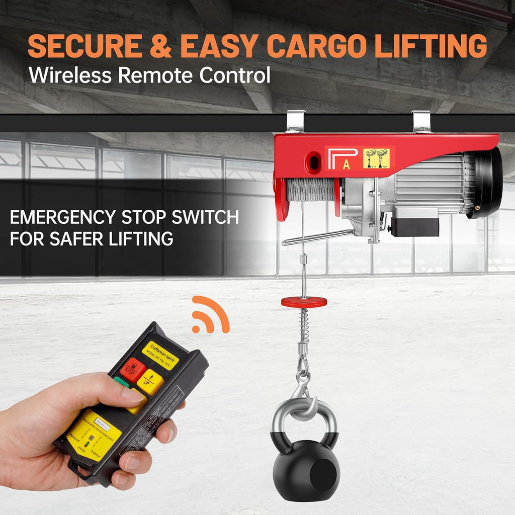 1320LBS Electric Hoist with Wireless Remote Control F412