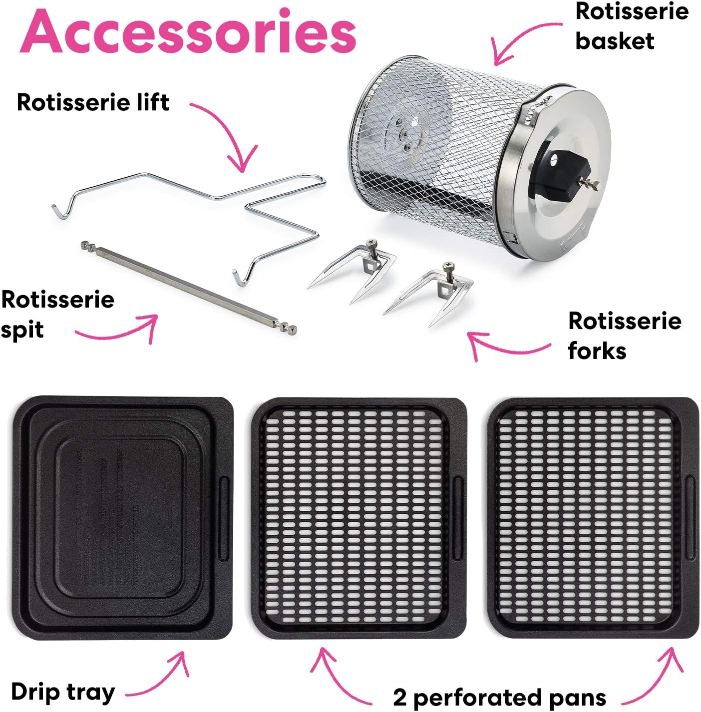 10 Quart Stainless Steel Black Air Fryer P197625