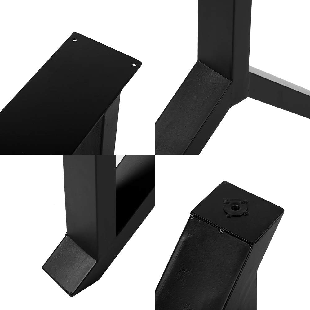 Black 28" Height 35" Wide Heavy Duty Metal Table Legs 2 PCS P889806