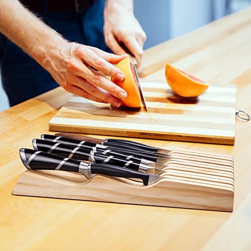 Solid Wood Bamboo Universal Knife Block Without Knives A383
