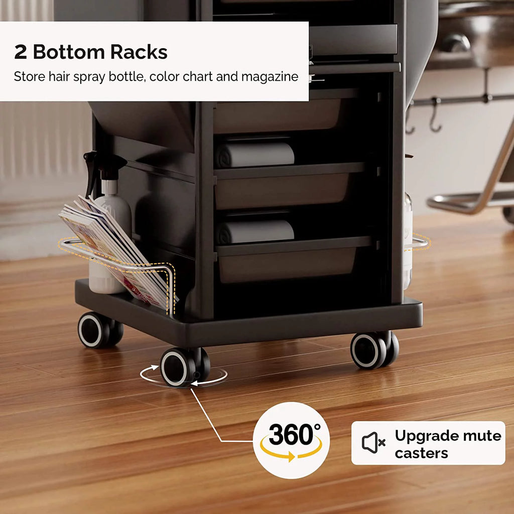 Salon Trolley with Lock 6 Drawers, Rolling Cart A270434