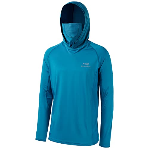 UPF 50+ Long Sleeve Fishing Shirt with Mask UV Neck Gaiter Hoodie U8389