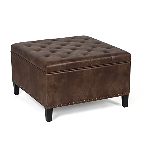 Dark Gray Fabric Storage Ottoman I293838
