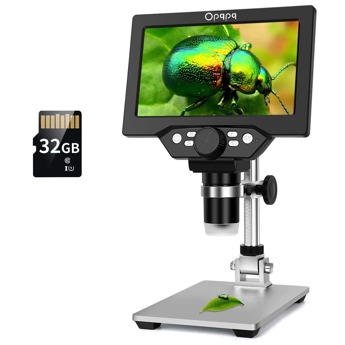 7" LCD Digital Microscope, 1200X Coin Microscope with 32GB Card, 12MP Camera, LED Fill Lights, Wired Remote O621