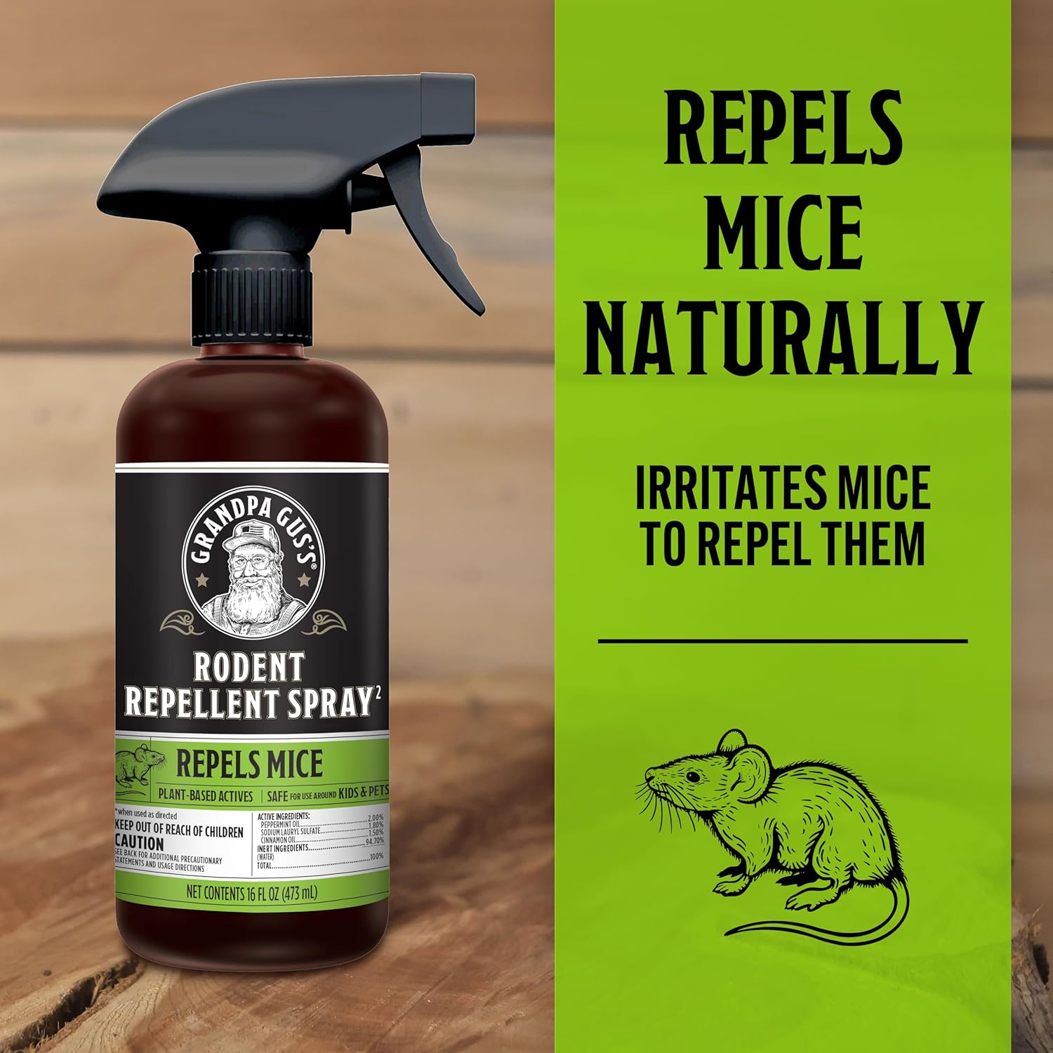 16 fl oz Peppermint & Cinnamon Oil Rodent Repellent Spray H656
