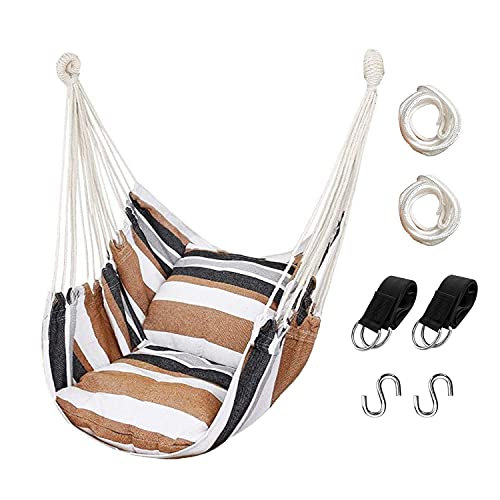 Dark Gray Hanging Rope Hammock Chair with Pocket M853