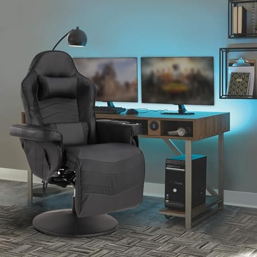 Blue PU Leather Gaming Recliner Chair with Massage D13961