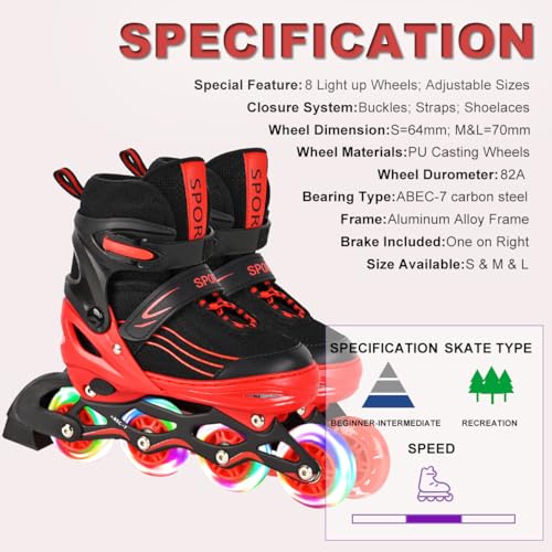 Purple Black Adjustable Kids Light Up Inline Skates Y112308