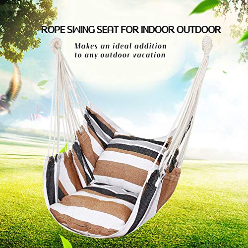 Dark Gray Hanging Rope Hammock Chair with Pocket M853